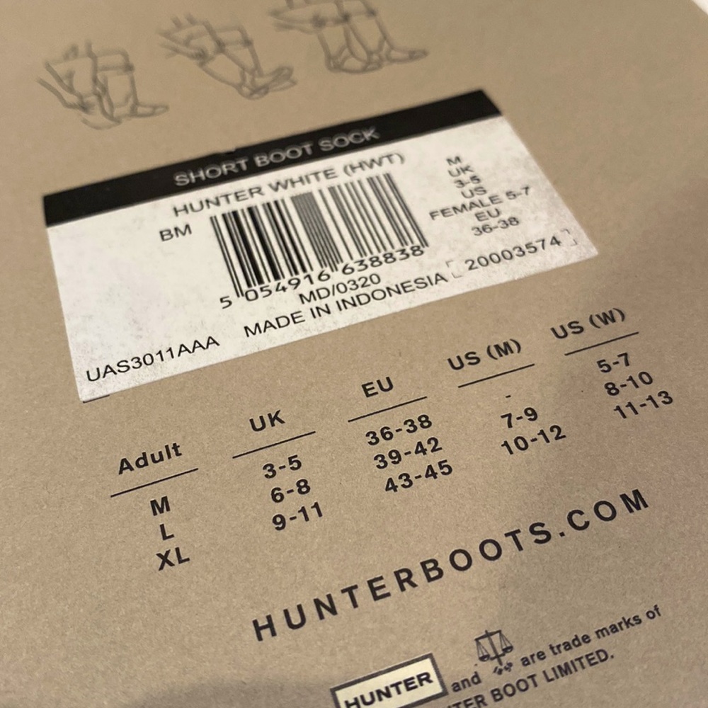 RESTOCKED New in Box HUNTER Boot Socks for Original Hunter Short Boot - Picture 3 of 5